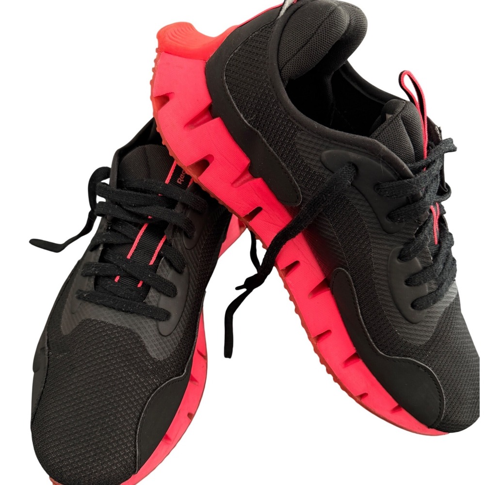 Reebok Zig Dynamica Mens Running Shoes Black Neon Red Size 10‎